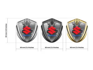Suzuki Emblème Bombé Insigne Design Luxe Alliage Fini